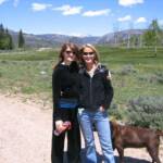 Hil and Sherri. Notice the snow on the mountain in mid-June. It snowed 3 inches the previous day right where they are standing.